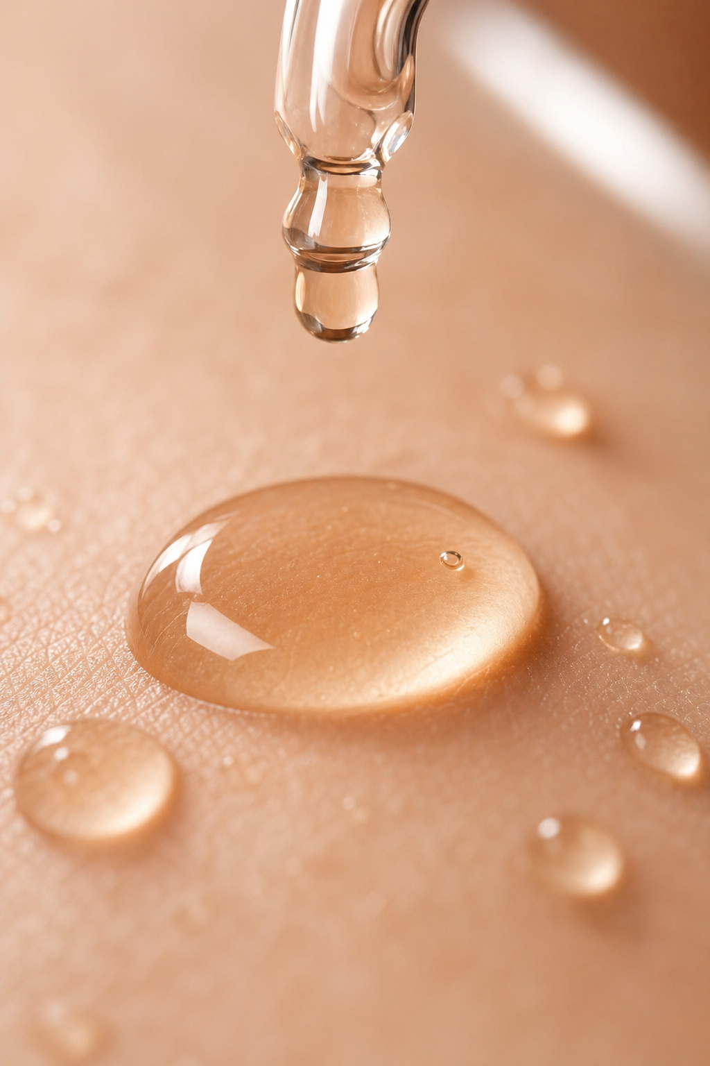 Close-up of serum droplets